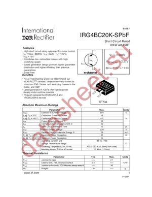 IRG4BC20K-SPBF datasheet  